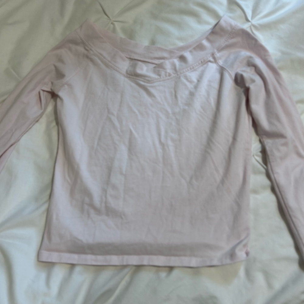Light Pink Long Sleeve women’s top Off the shoulder size medium